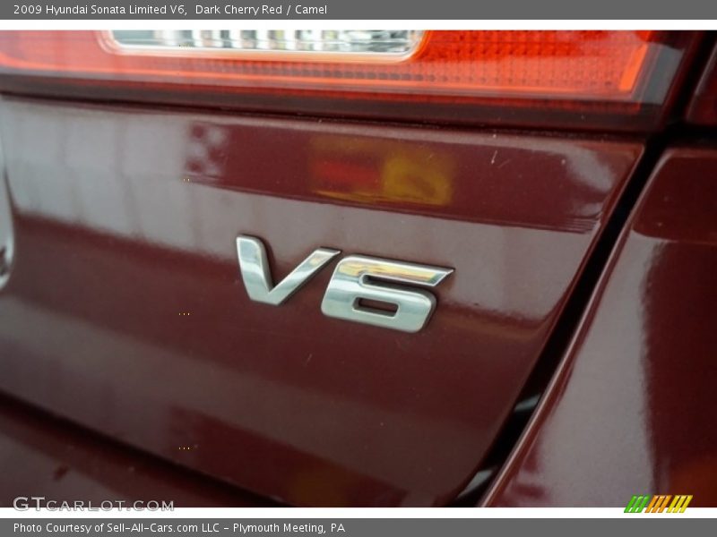 Dark Cherry Red / Camel 2009 Hyundai Sonata Limited V6
