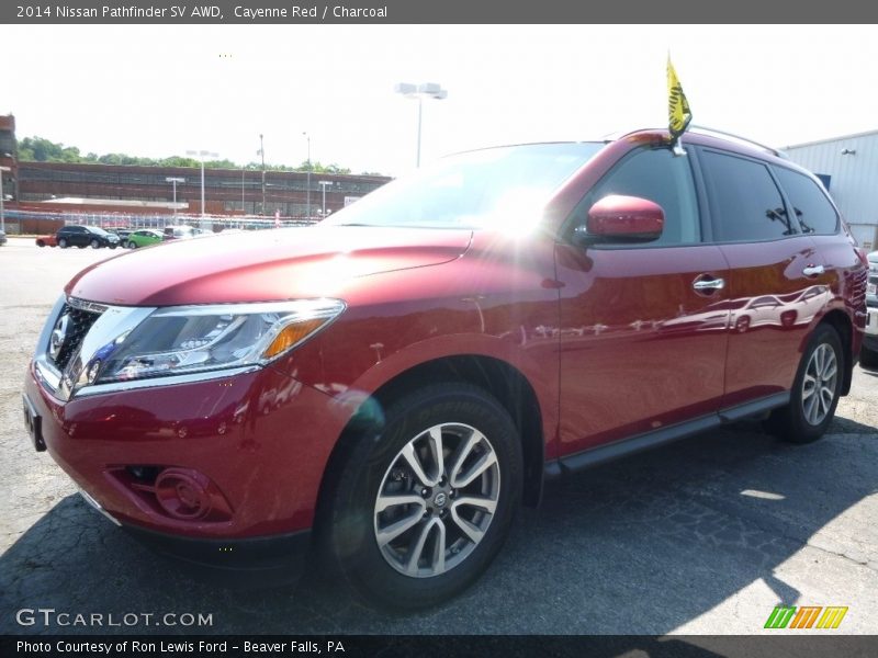 Cayenne Red / Charcoal 2014 Nissan Pathfinder SV AWD