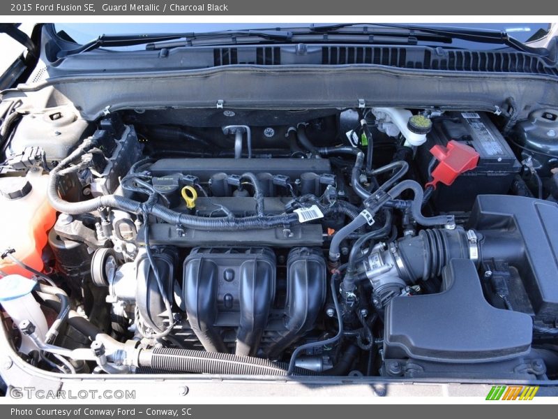 Guard Metallic / Charcoal Black 2015 Ford Fusion SE