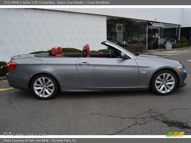 Space Gray Metallic / Coral Red/Black 2013 BMW 3 Series 328i Convertible