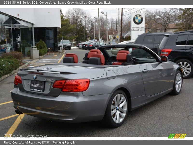 Space Gray Metallic / Coral Red/Black 2013 BMW 3 Series 328i Convertible