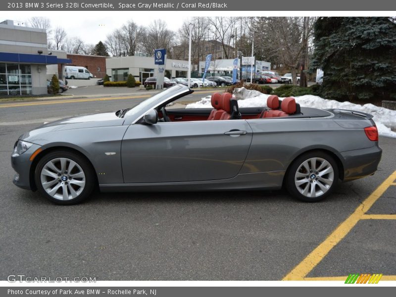 Space Gray Metallic / Coral Red/Black 2013 BMW 3 Series 328i Convertible