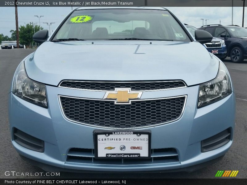 Ice Blue Metallic / Jet Black/Medium Titanium 2012 Chevrolet Cruze LS