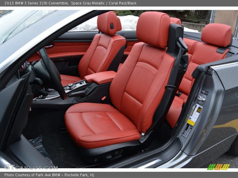 Space Gray Metallic / Coral Red/Black 2013 BMW 3 Series 328i Convertible