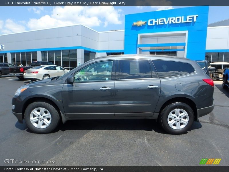 Cyber Gray Metallic / Dark Gray/Light Gray 2011 Chevrolet Traverse LS