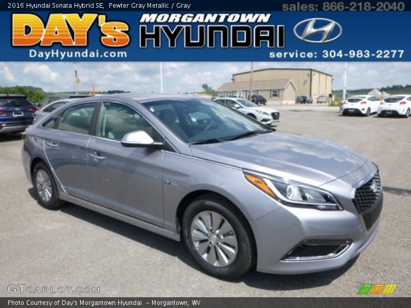 Pewter Gray Metallic / Gray 2016 Hyundai Sonata Hybrid SE