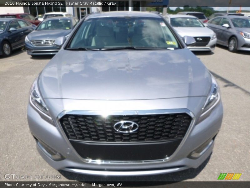 Pewter Gray Metallic / Gray 2016 Hyundai Sonata Hybrid SE