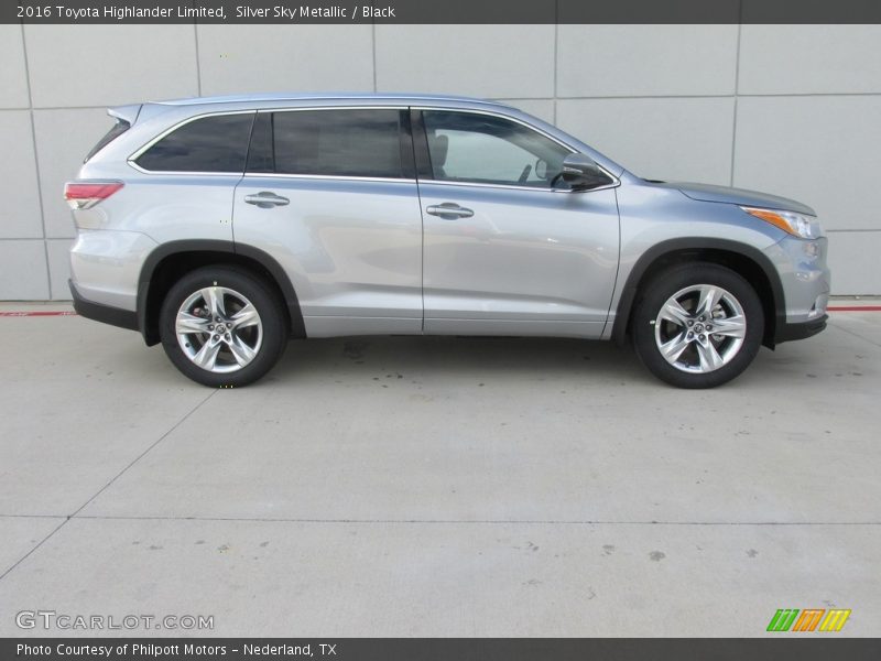 Silver Sky Metallic / Black 2016 Toyota Highlander Limited