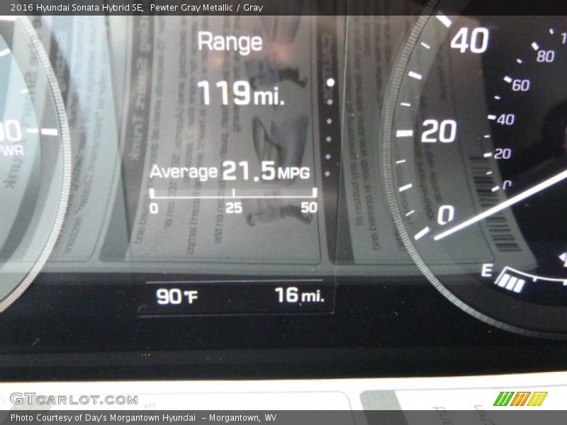 Pewter Gray Metallic / Gray 2016 Hyundai Sonata Hybrid SE