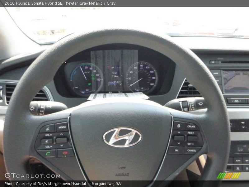 Pewter Gray Metallic / Gray 2016 Hyundai Sonata Hybrid SE