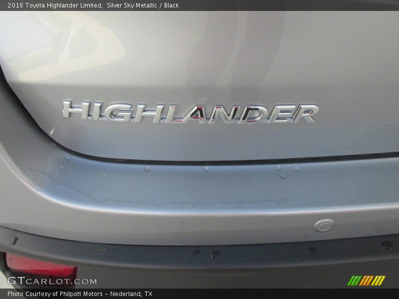Silver Sky Metallic / Black 2016 Toyota Highlander Limited