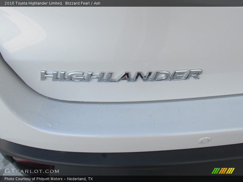 Blizzard Pearl / Ash 2016 Toyota Highlander Limited