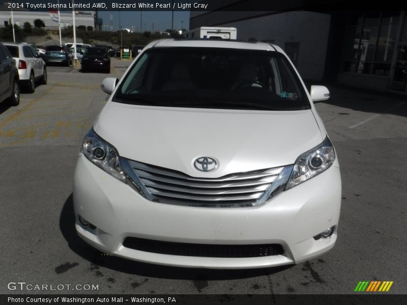 Blizzard White Pearl / Light Gray 2014 Toyota Sienna Limited AWD