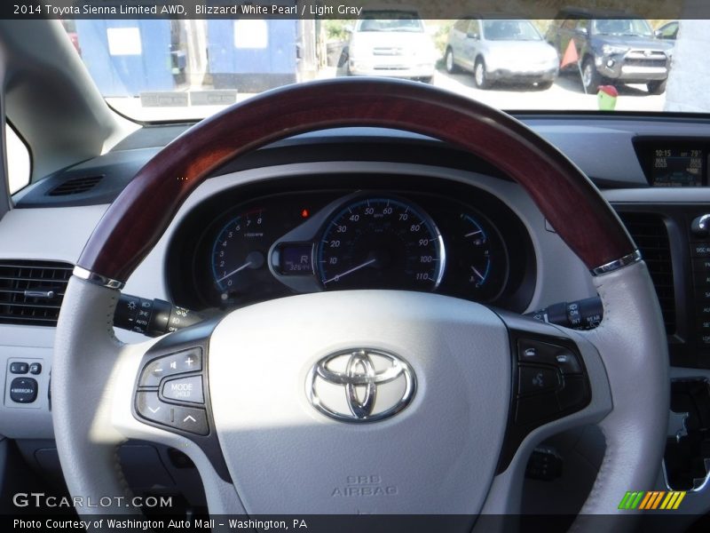 Blizzard White Pearl / Light Gray 2014 Toyota Sienna Limited AWD