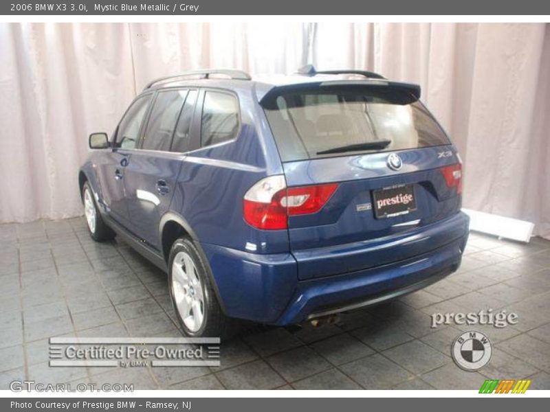Mystic Blue Metallic / Grey 2006 BMW X3 3.0i