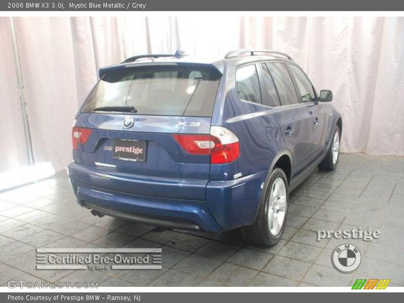 Mystic Blue Metallic / Grey 2006 BMW X3 3.0i