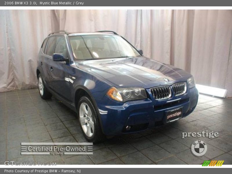 Mystic Blue Metallic / Grey 2006 BMW X3 3.0i