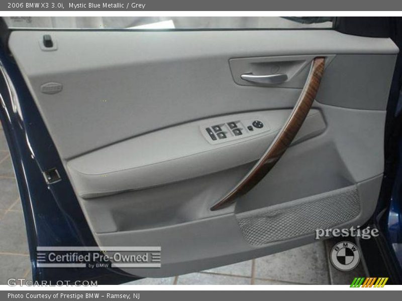 Mystic Blue Metallic / Grey 2006 BMW X3 3.0i