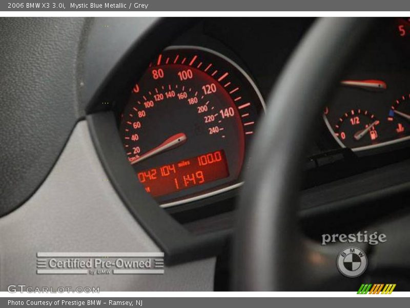 Mystic Blue Metallic / Grey 2006 BMW X3 3.0i