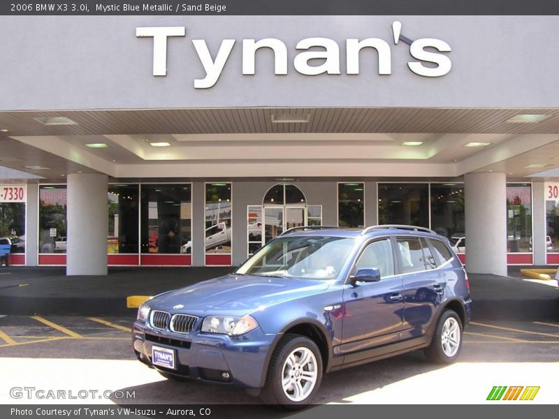 Mystic Blue Metallic / Sand Beige 2006 BMW X3 3.0i