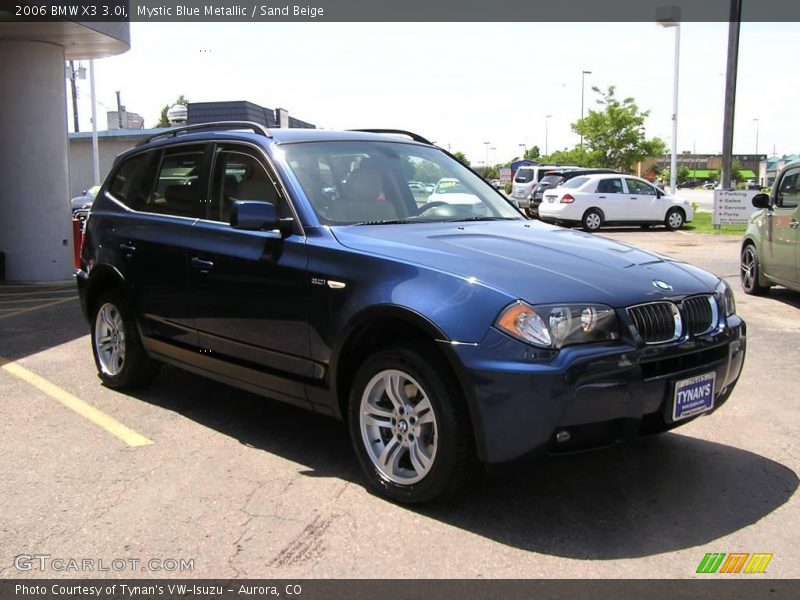 Mystic Blue Metallic / Sand Beige 2006 BMW X3 3.0i