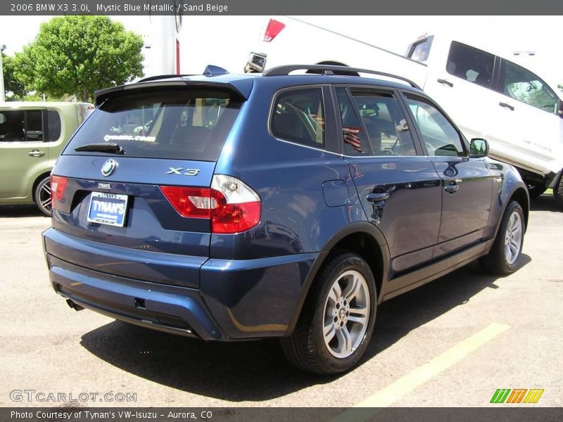 Mystic Blue Metallic / Sand Beige 2006 BMW X3 3.0i