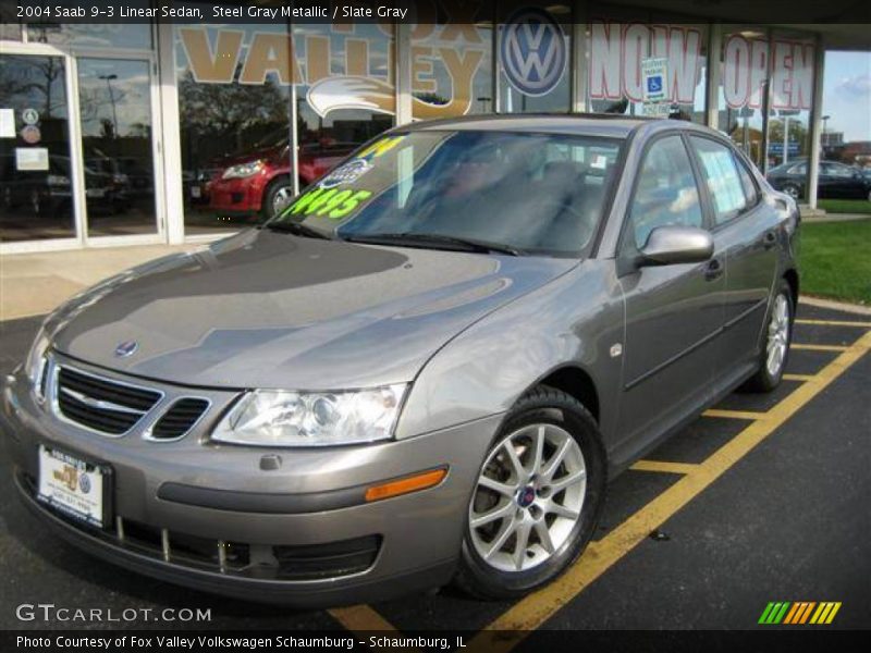 Steel Gray Metallic / Slate Gray 2004 Saab 9-3 Linear Sedan