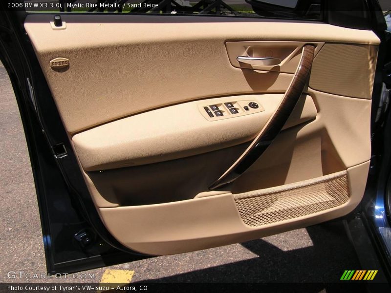 Mystic Blue Metallic / Sand Beige 2006 BMW X3 3.0i