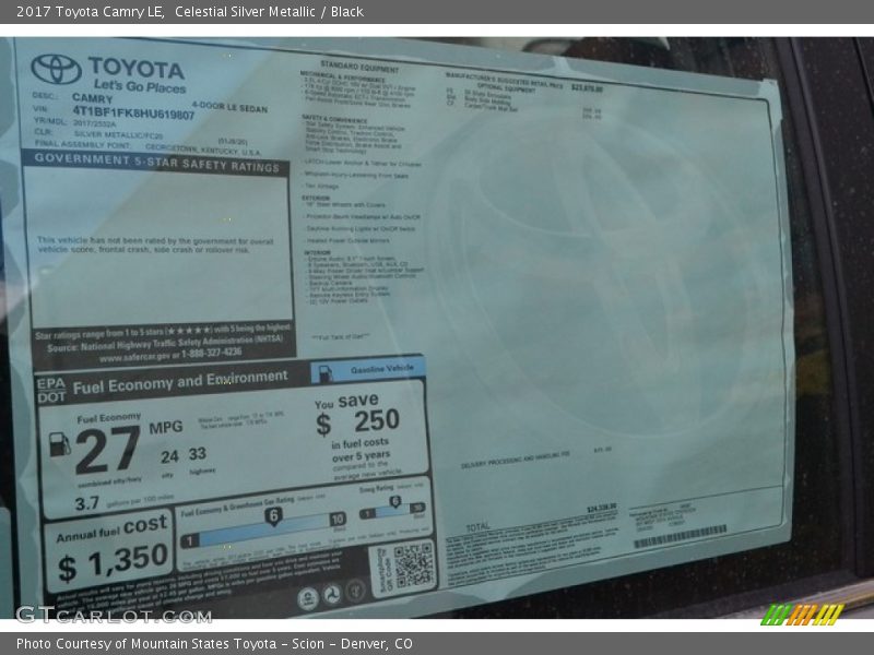 Celestial Silver Metallic / Black 2017 Toyota Camry LE