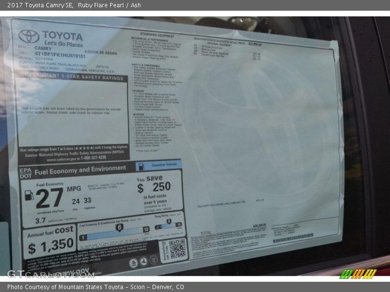 Ruby Flare Pearl / Ash 2017 Toyota Camry SE