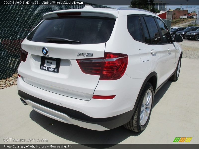 Alpine White / Saddle Brown 2017 BMW X3 xDrive28i