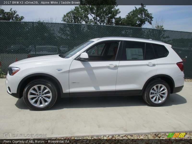 Alpine White / Saddle Brown 2017 BMW X3 xDrive28i