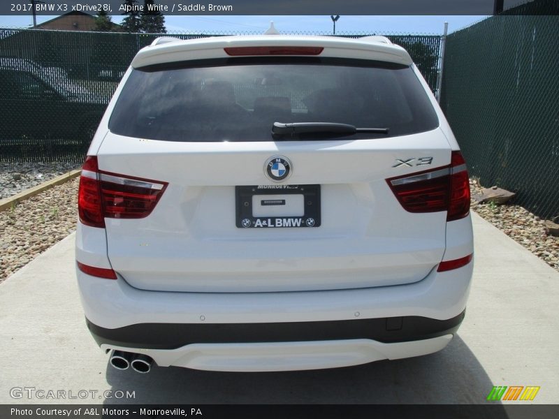 Alpine White / Saddle Brown 2017 BMW X3 xDrive28i