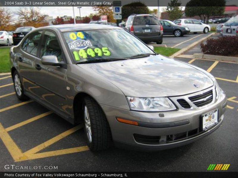 Steel Gray Metallic / Slate Gray 2004 Saab 9-3 Linear Sedan