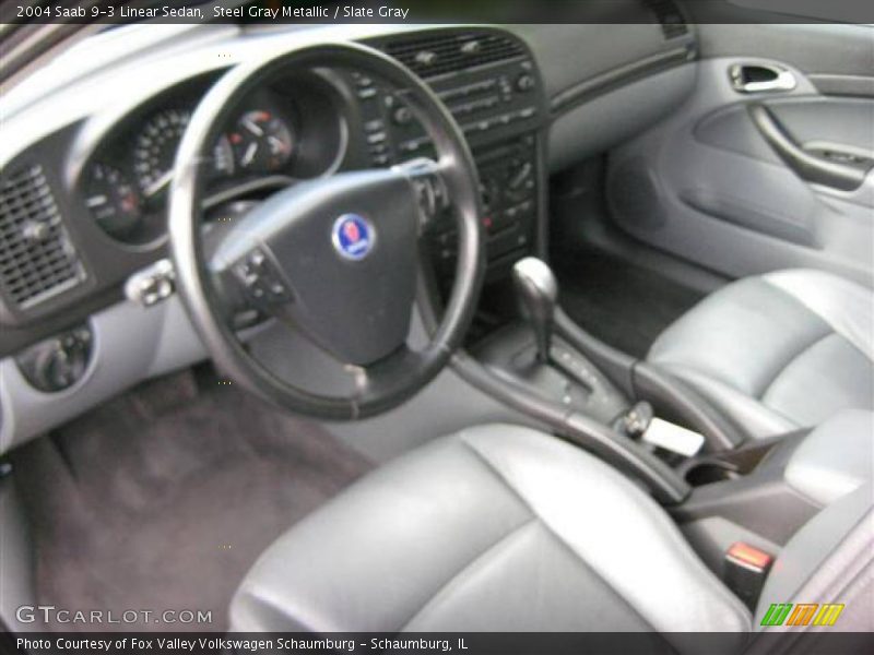 Steel Gray Metallic / Slate Gray 2004 Saab 9-3 Linear Sedan