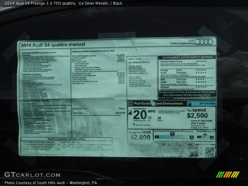 Ice Silver Metallic / Black 2014 Audi S4 Prestige 3.0 TFSI quattro