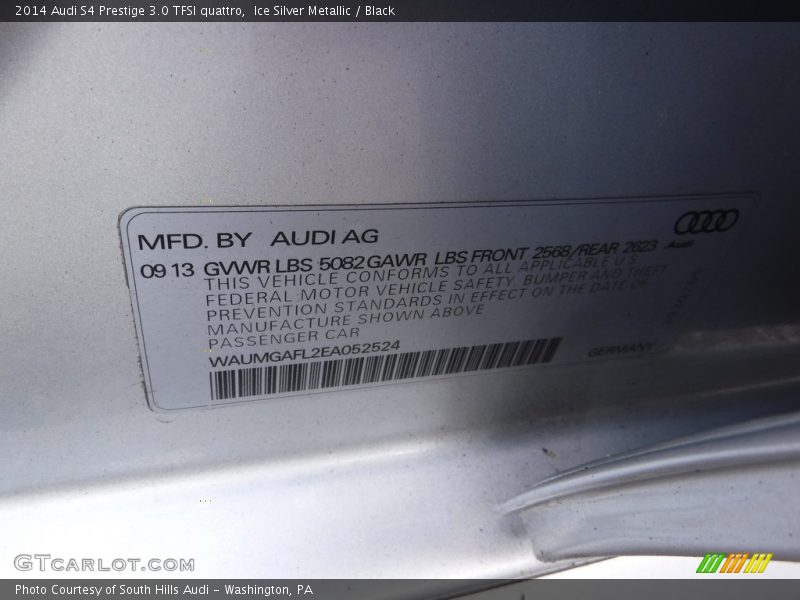 Ice Silver Metallic / Black 2014 Audi S4 Prestige 3.0 TFSI quattro