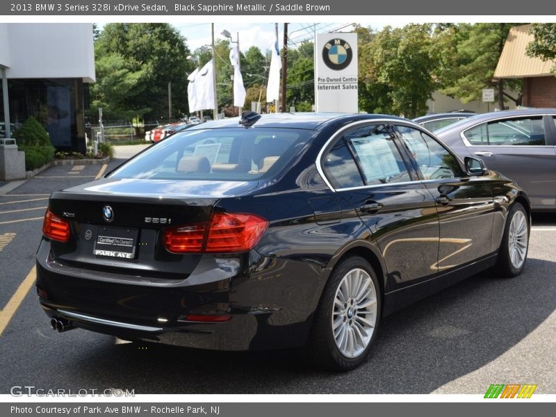 Black Sapphire Metallic / Saddle Brown 2013 BMW 3 Series 328i xDrive Sedan