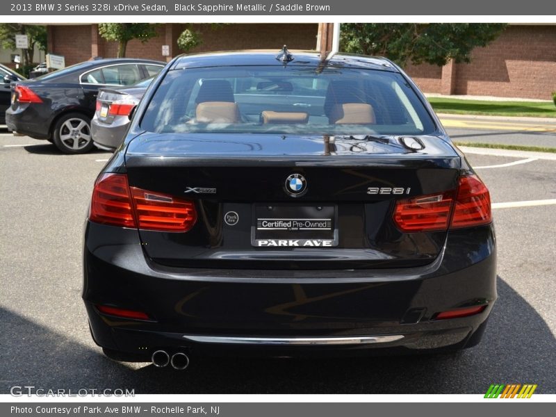 Black Sapphire Metallic / Saddle Brown 2013 BMW 3 Series 328i xDrive Sedan