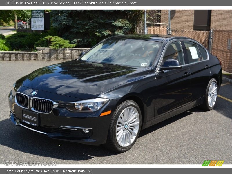 Black Sapphire Metallic / Saddle Brown 2013 BMW 3 Series 328i xDrive Sedan