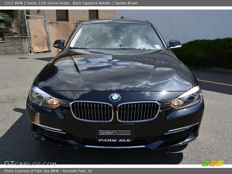 Black Sapphire Metallic / Saddle Brown 2013 BMW 3 Series 328i xDrive Sedan