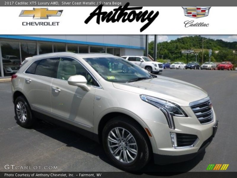 Silver Coast Metallic / Sahara Beige 2017 Cadillac XT5 Luxury AWD