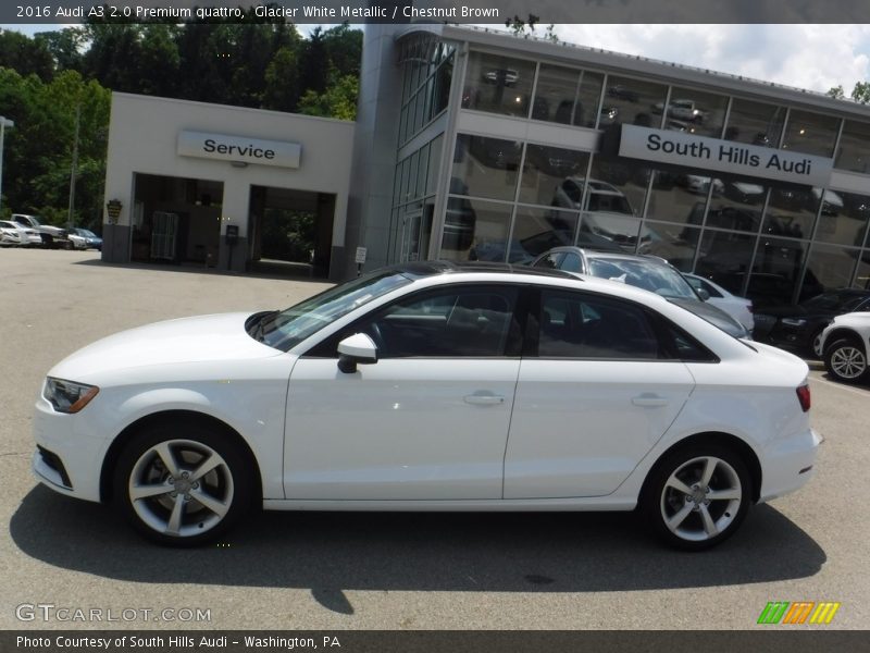 Glacier White Metallic / Chestnut Brown 2016 Audi A3 2.0 Premium quattro