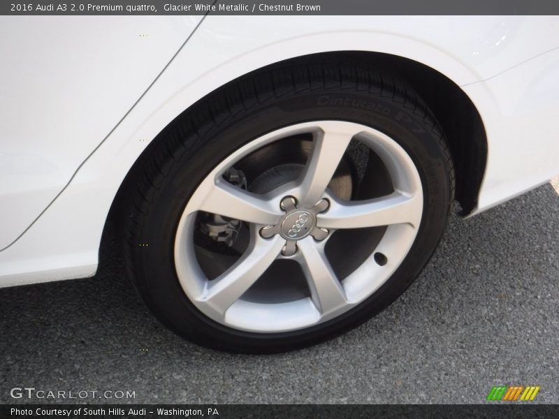 Glacier White Metallic / Chestnut Brown 2016 Audi A3 2.0 Premium quattro