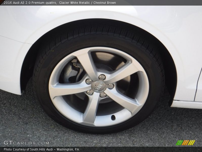 Glacier White Metallic / Chestnut Brown 2016 Audi A3 2.0 Premium quattro