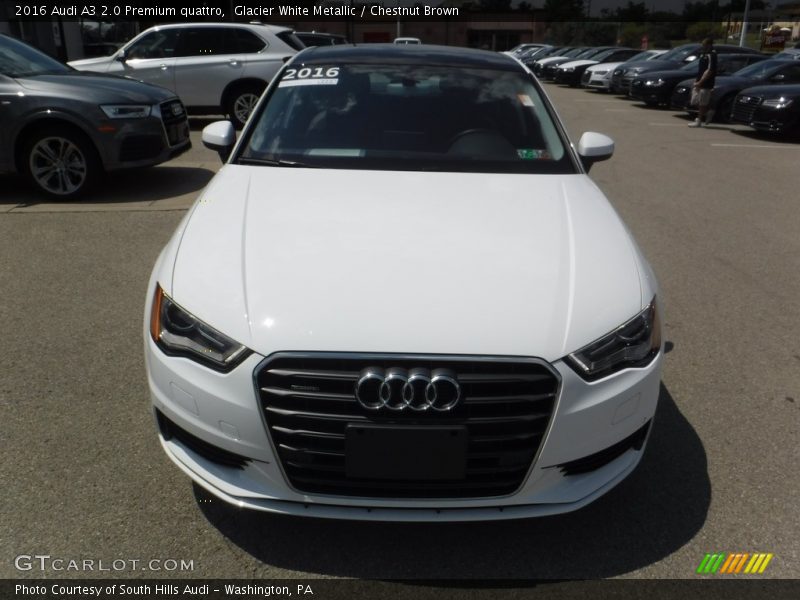 Glacier White Metallic / Chestnut Brown 2016 Audi A3 2.0 Premium quattro