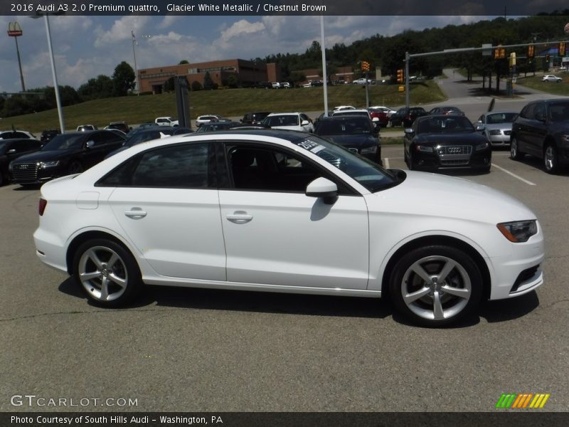 Glacier White Metallic / Chestnut Brown 2016 Audi A3 2.0 Premium quattro