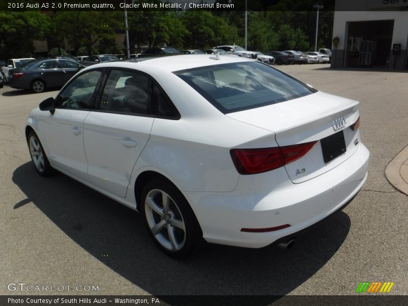 Glacier White Metallic / Chestnut Brown 2016 Audi A3 2.0 Premium quattro