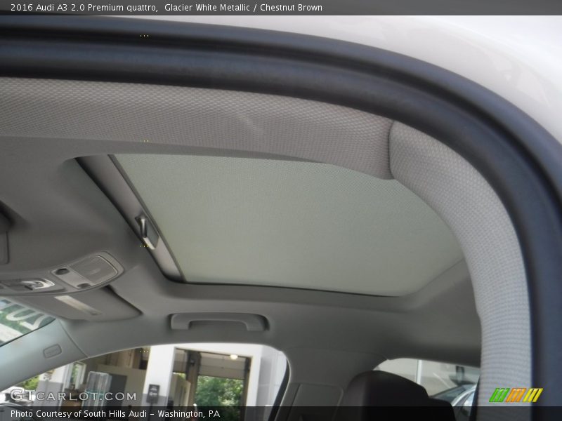 Glacier White Metallic / Chestnut Brown 2016 Audi A3 2.0 Premium quattro