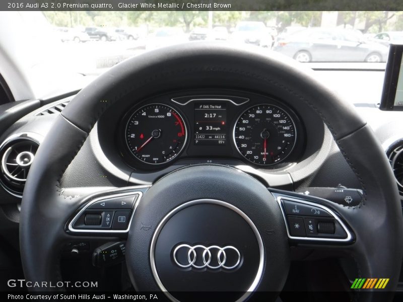 Glacier White Metallic / Chestnut Brown 2016 Audi A3 2.0 Premium quattro